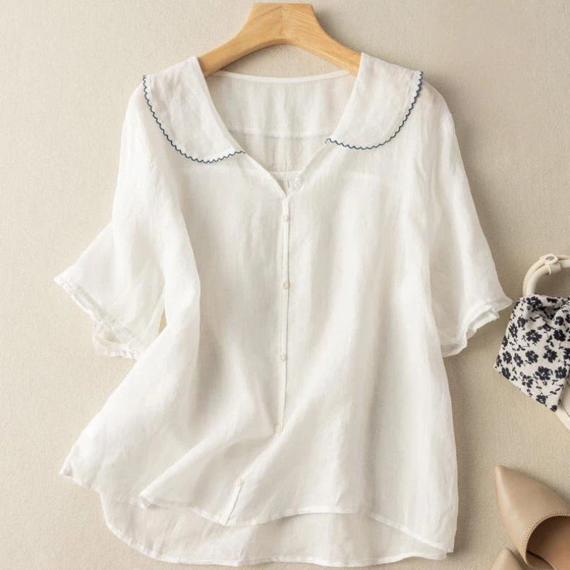 Adèle Airy Linen Blouse