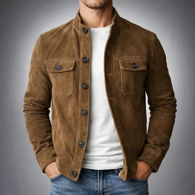 Danoir Paris Button-Up Suede Jacket