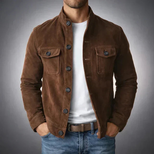 Danoir Paris Button-Up Suede Jacket