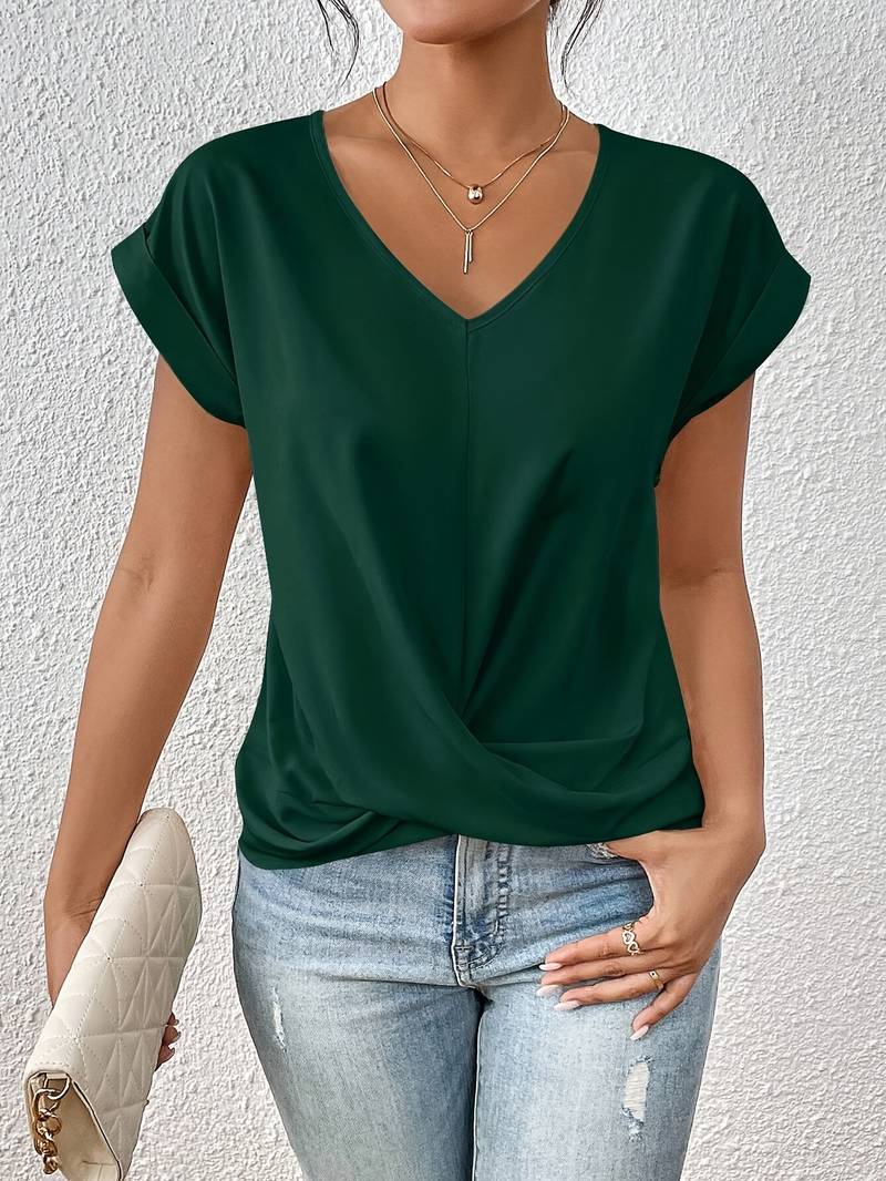 Julie Chic Versatile V-Neck Blouse