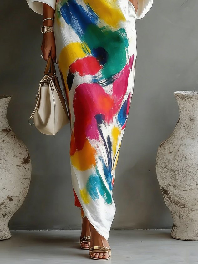 Davina Abstract Print Maxi Dress