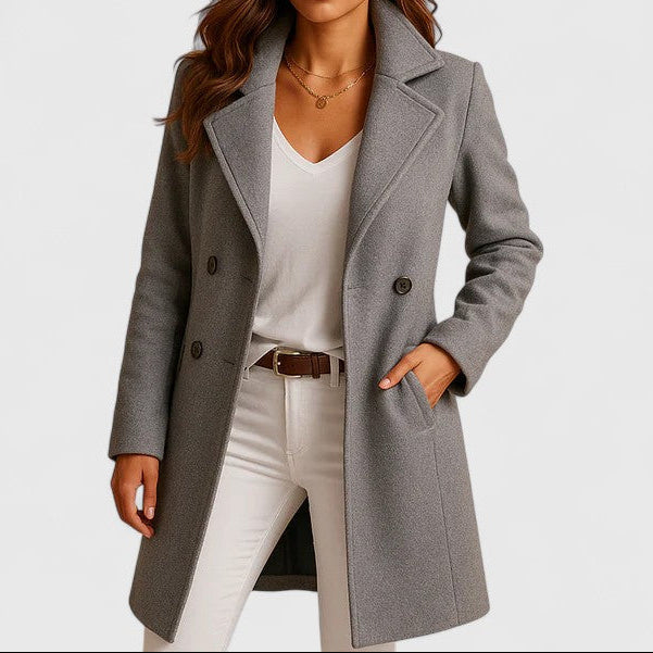 Rheya Elegant Wool-Blend Coat