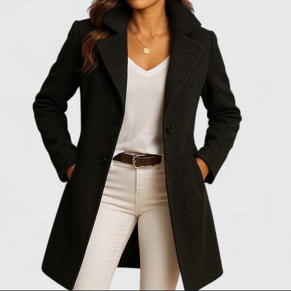 Rheya Elegant Wool-Blend Coat