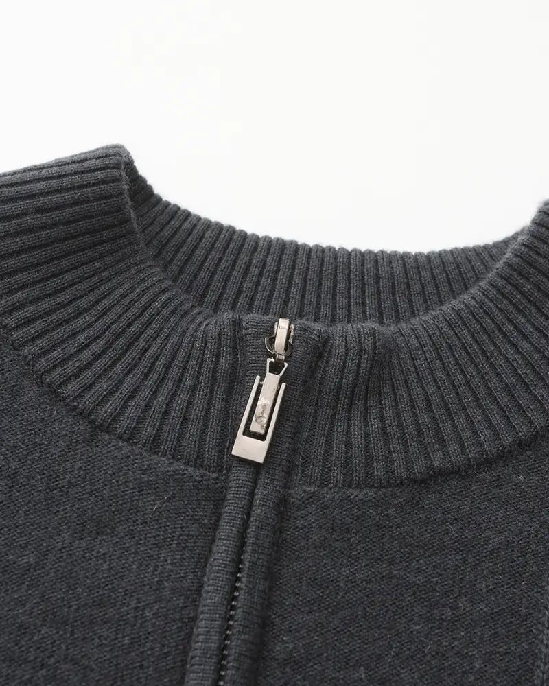 100% Cashmere Ribbed Half-Zip