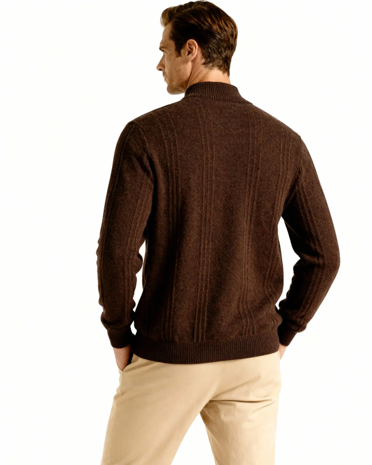 100% Cashmere Ribbed Half-Zip