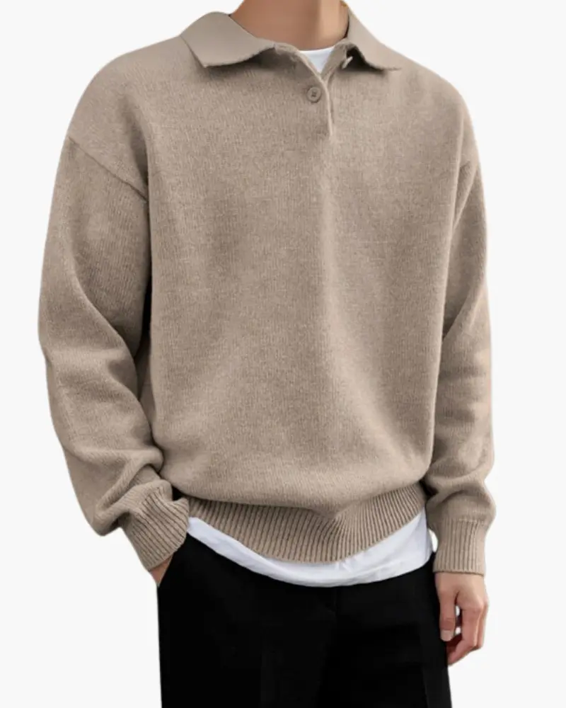 Half-Button Wool Knit
