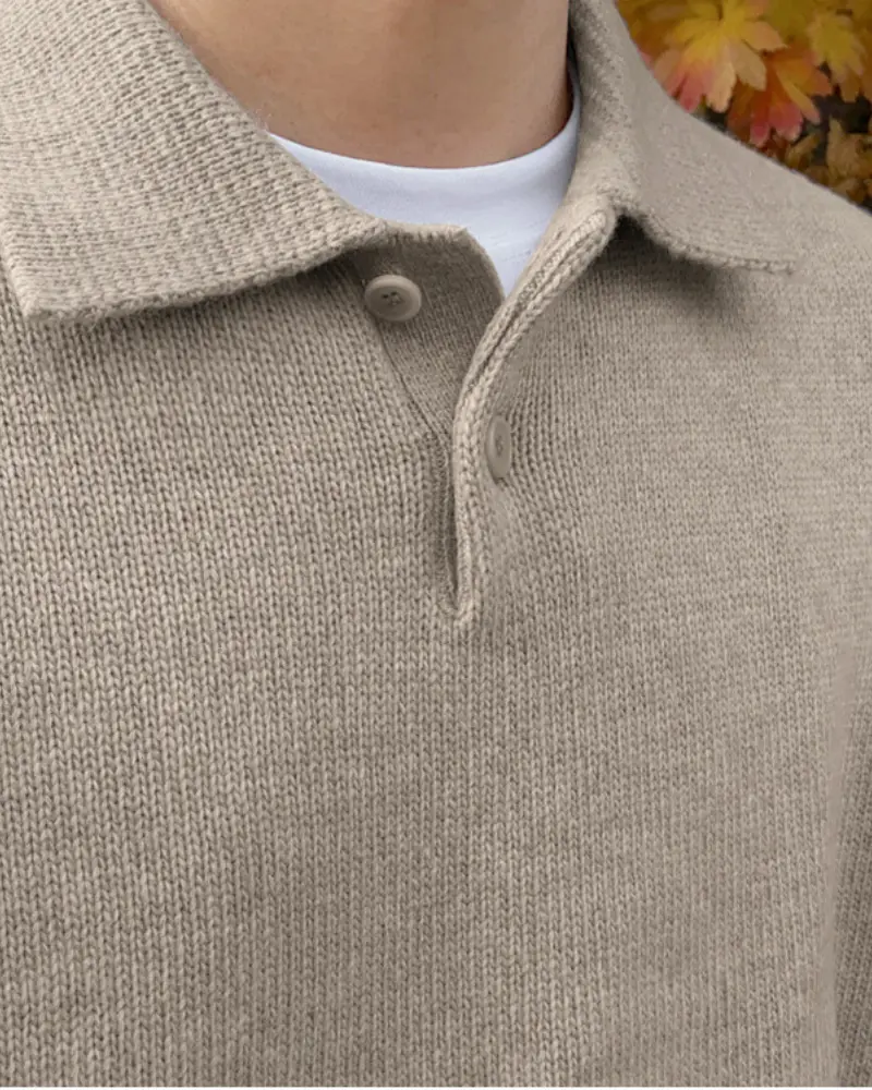Half-Button Wool Knit