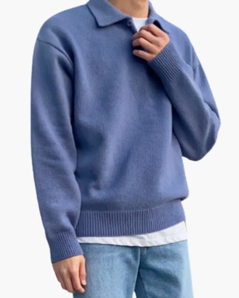Half-Button Wool Knit