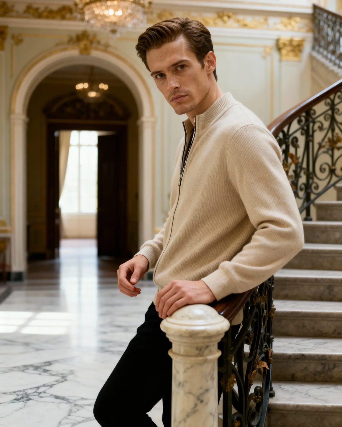 100% Cashmere Zip Cardigan