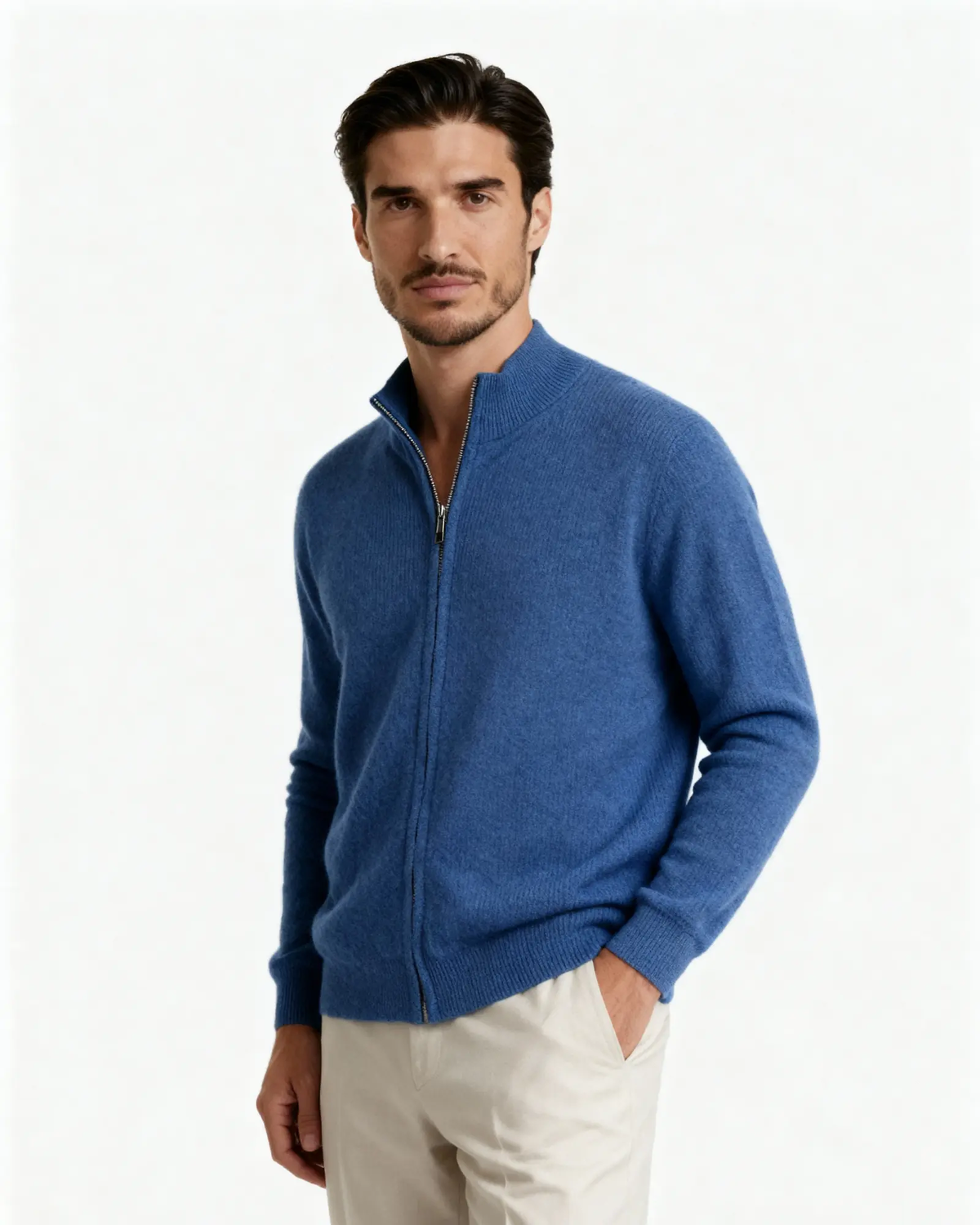 100% Cashmere Zip Cardigan