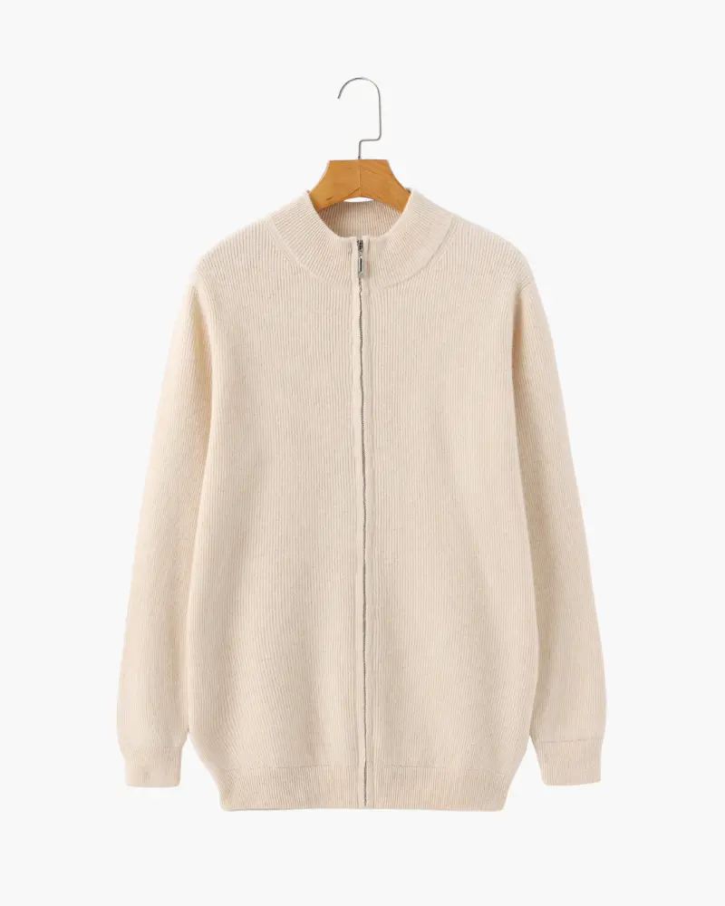 100% Cashmere Zip Cardigan