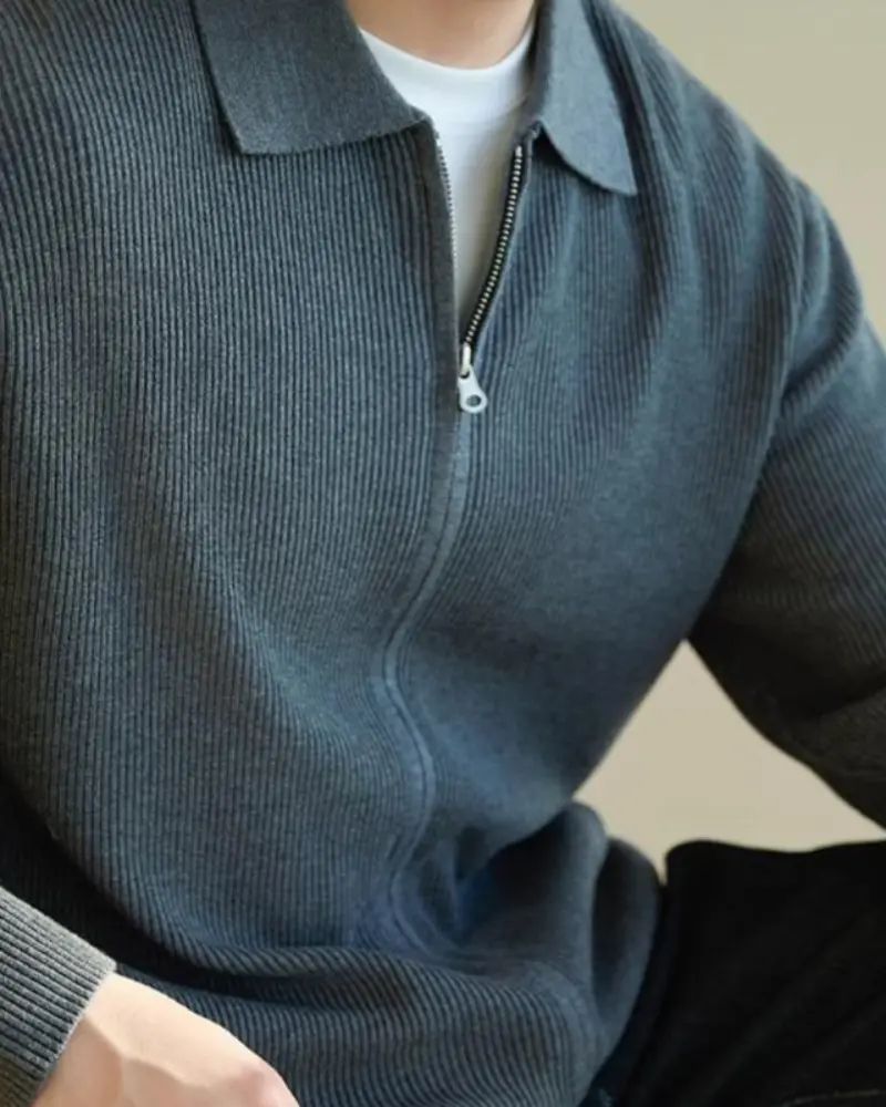 Premium 100% Wool Zip Cardigan