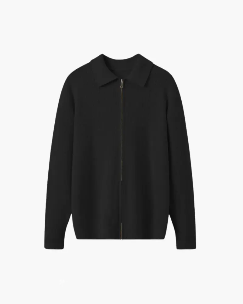 Premium 100% Wool Zip Cardigan