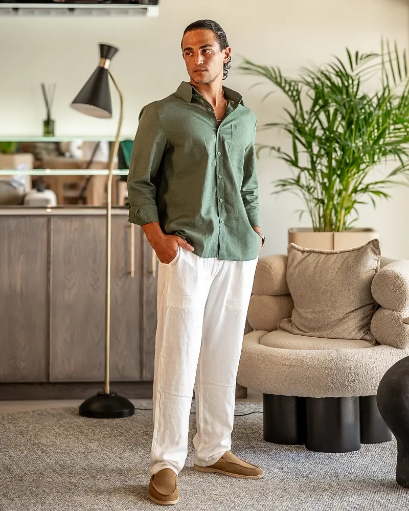 Old Money Linen Set Long Sleeve