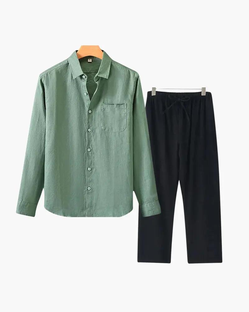 Old Money Linen Set Long Sleeve