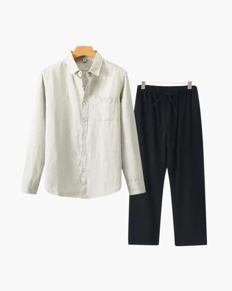 Old Money Linen Set Long Sleeve