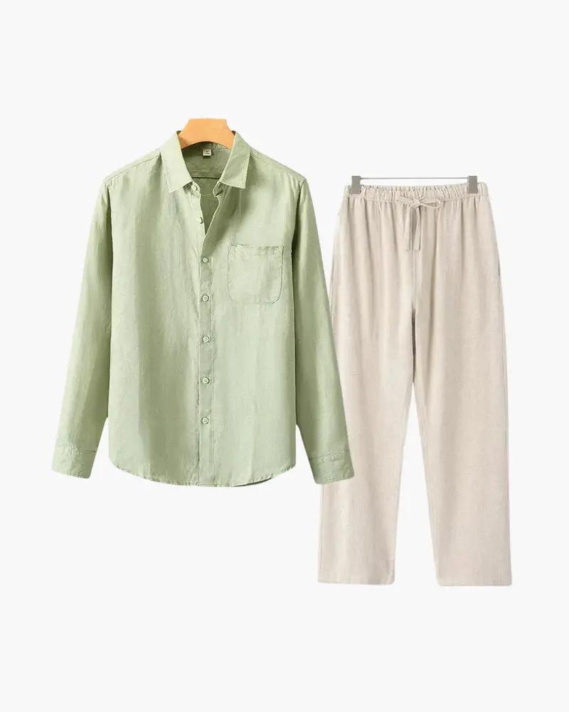 Old Money Linen Set Long Sleeve
