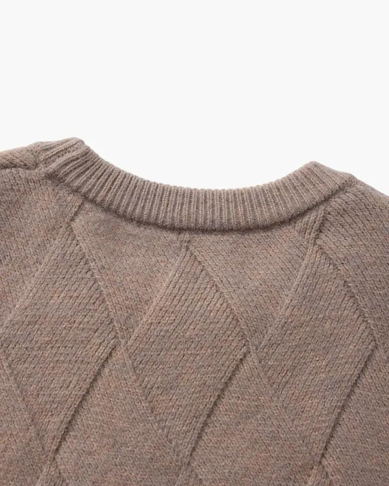 Diamond Knit Crew Neck Jumper