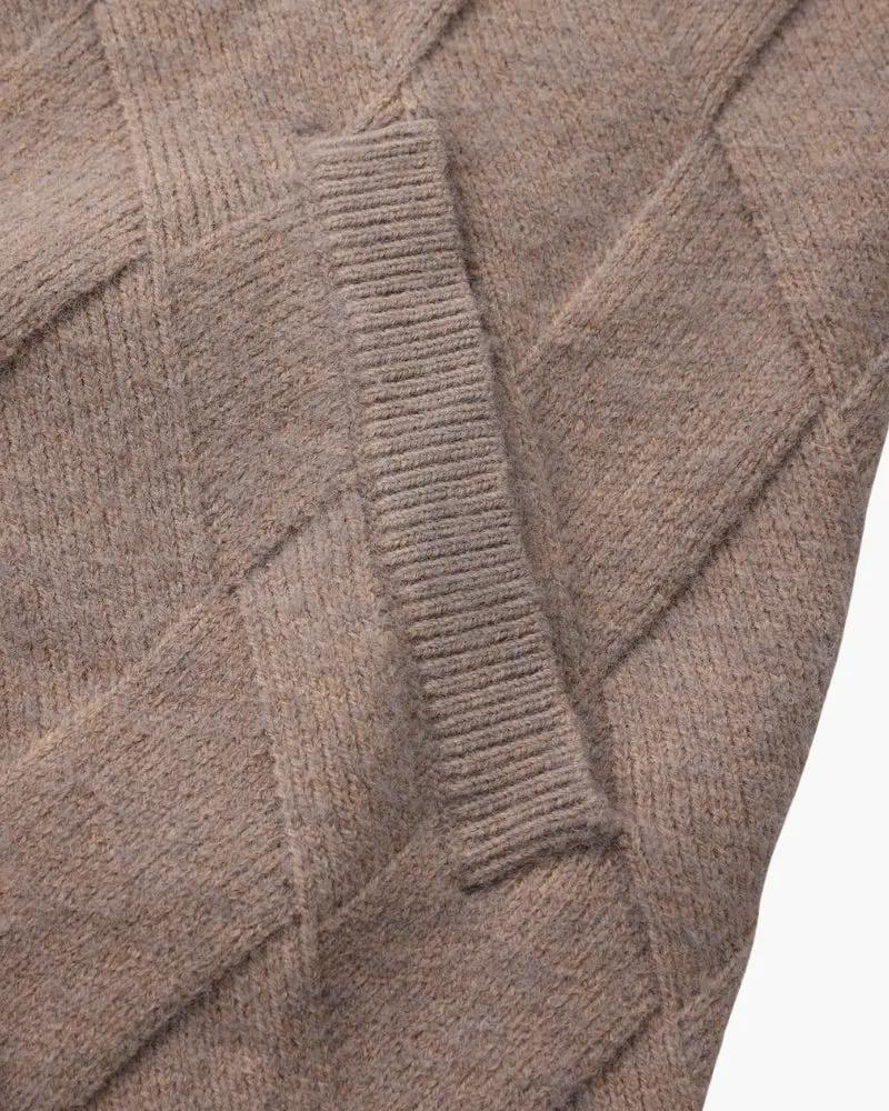 Heritage Diamond Knit Zip Cardigan