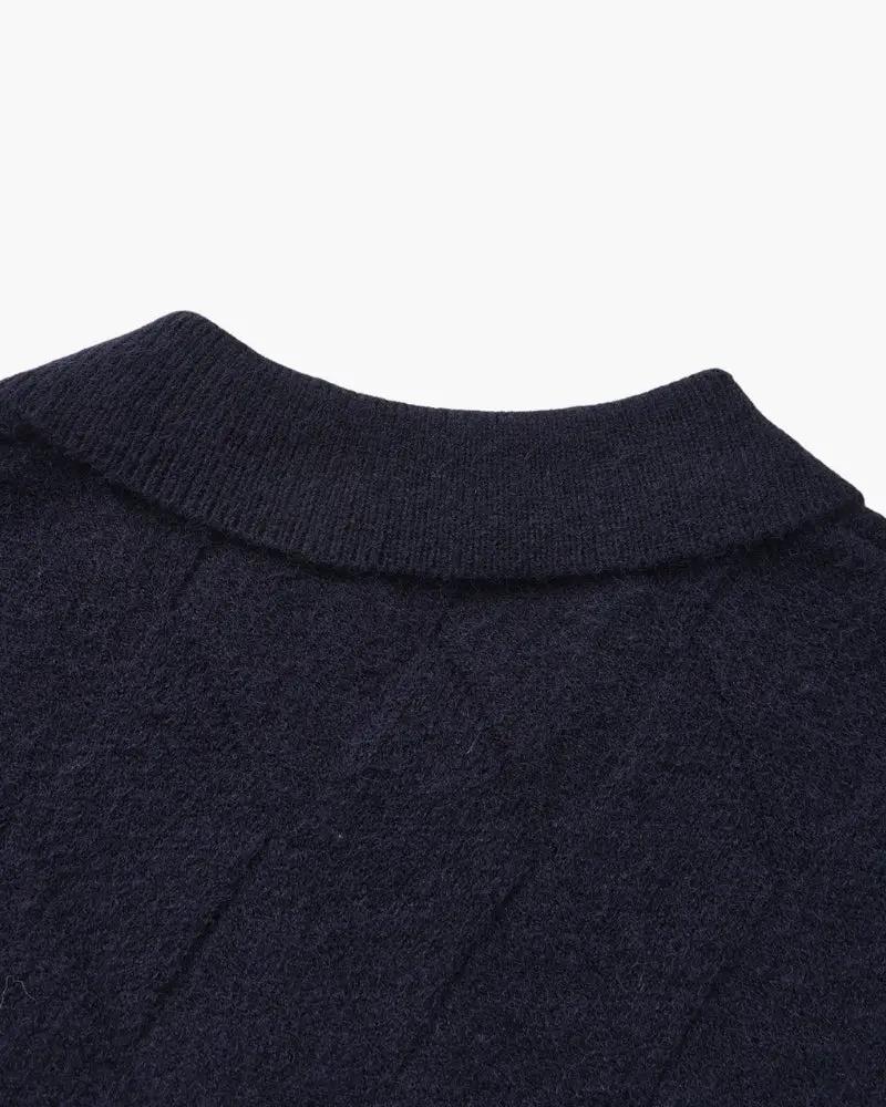 Heritage Diamond Knit Zip Cardigan