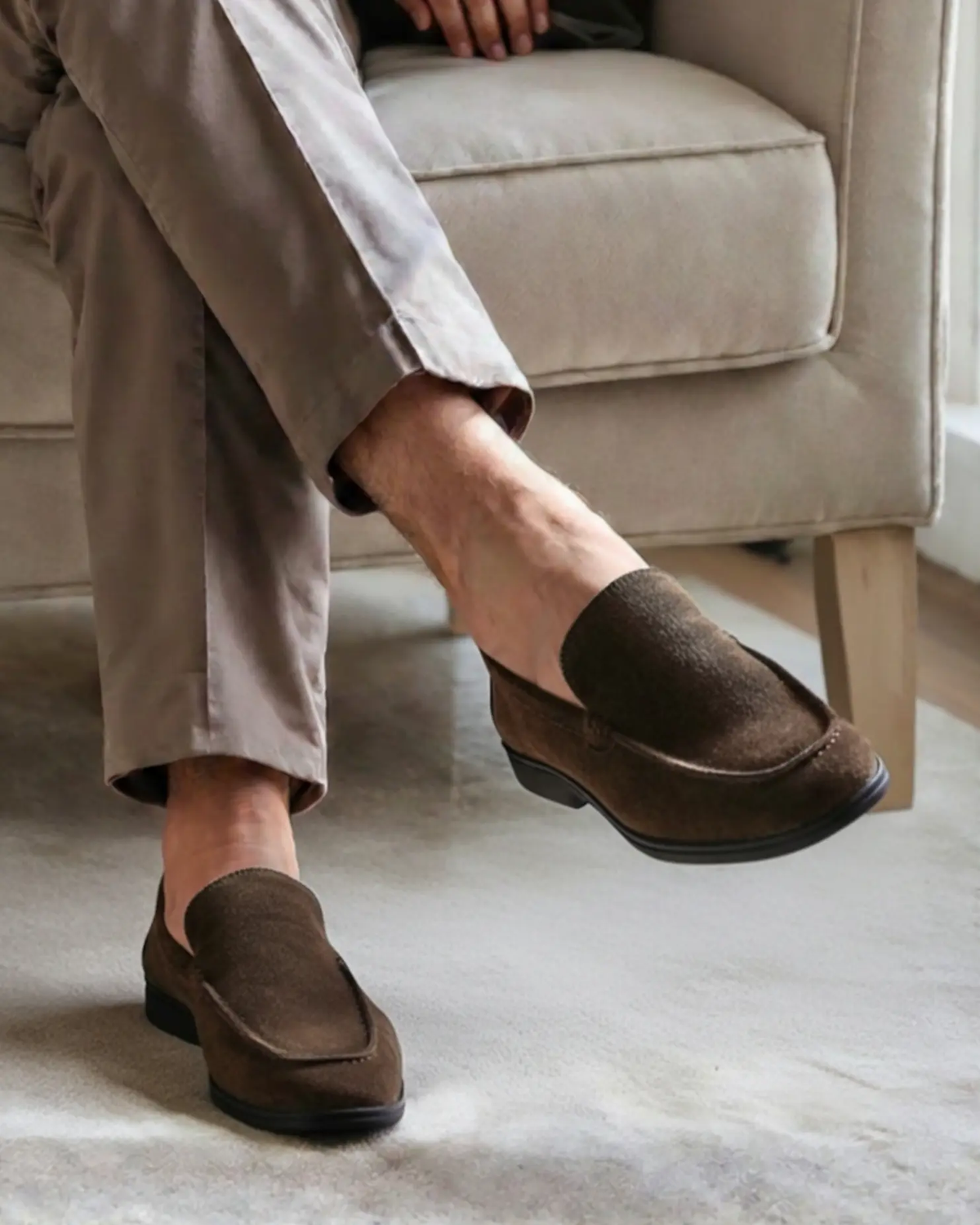 Premium Suede Loafers Black Soles