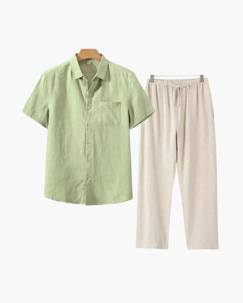 Old Money Linen Set Short Sleeve