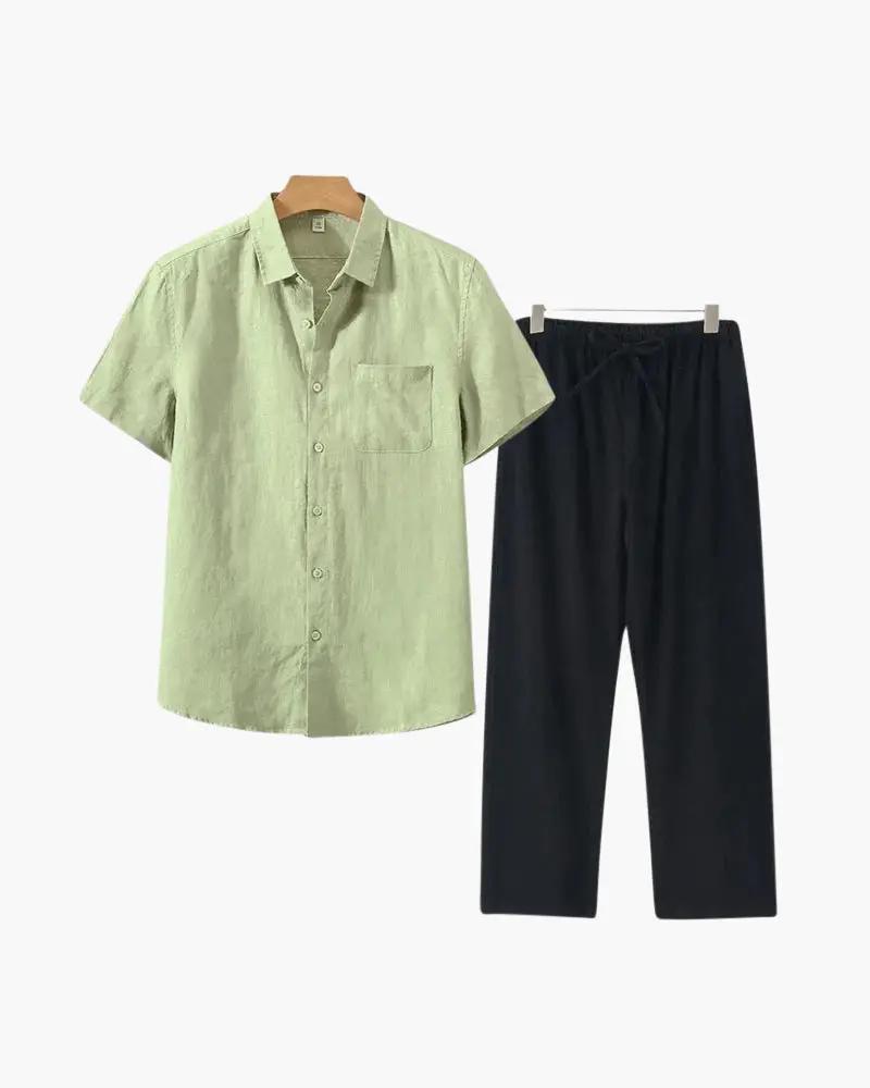 Old Money Linen Set Short Sleeve