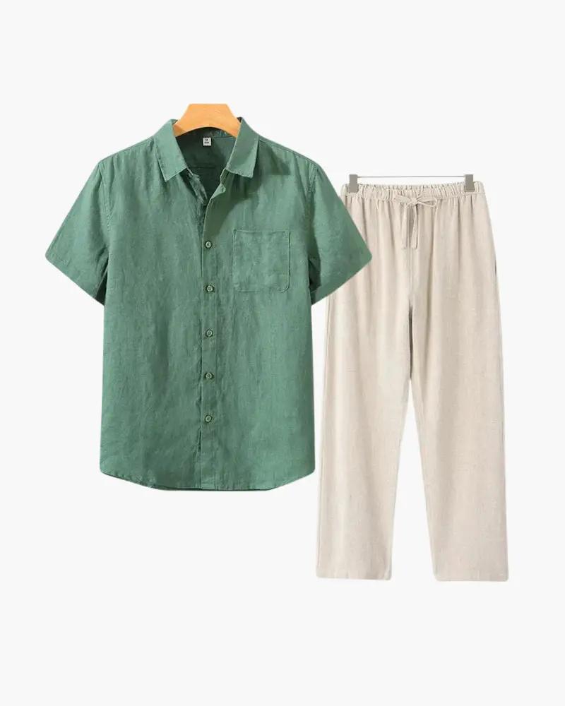 Old Money Linen Set Short Sleeve