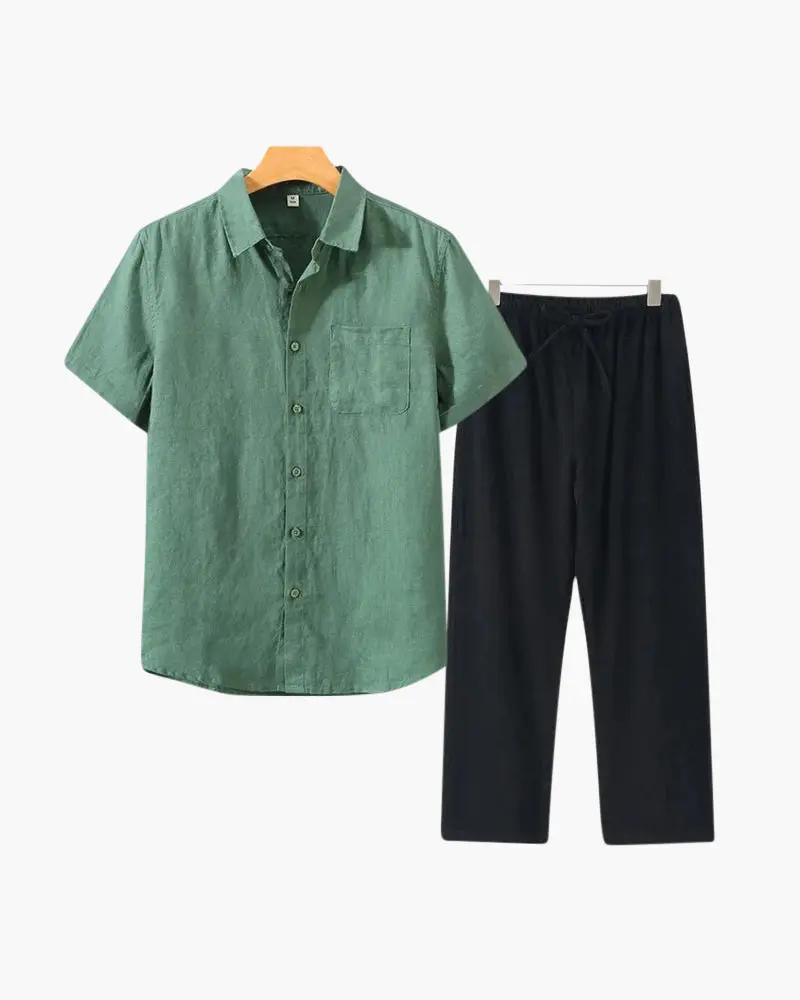 Old Money Linen Set Short Sleeve