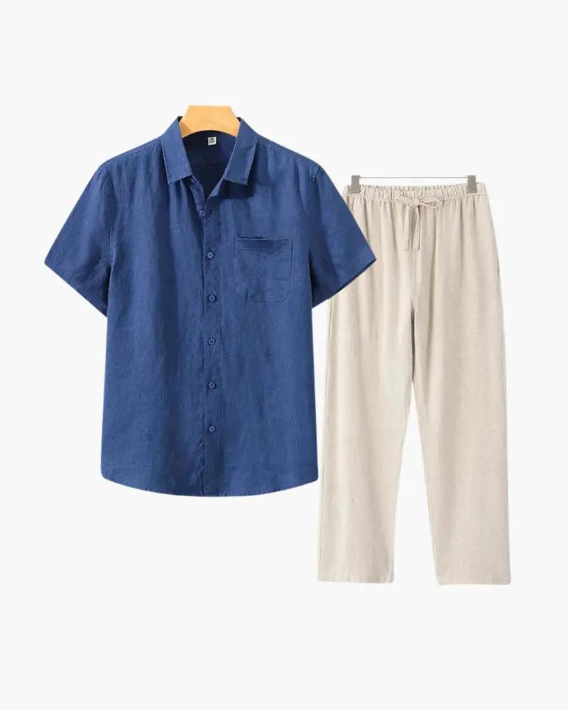 Old Money Linen Set Short Sleeve
