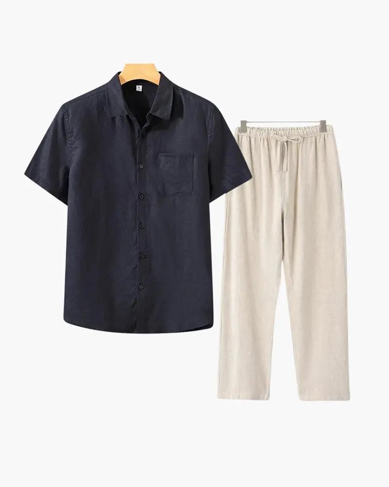 Old Money Linen Set Short Sleeve