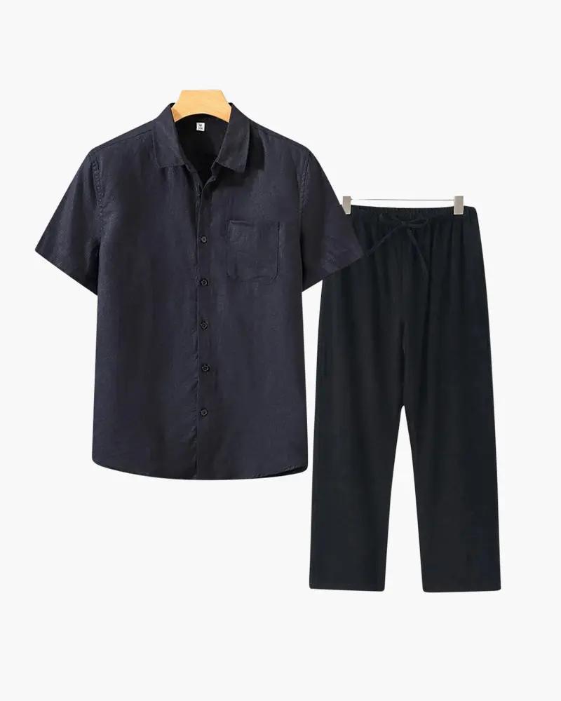 Old Money Linen Set Short Sleeve