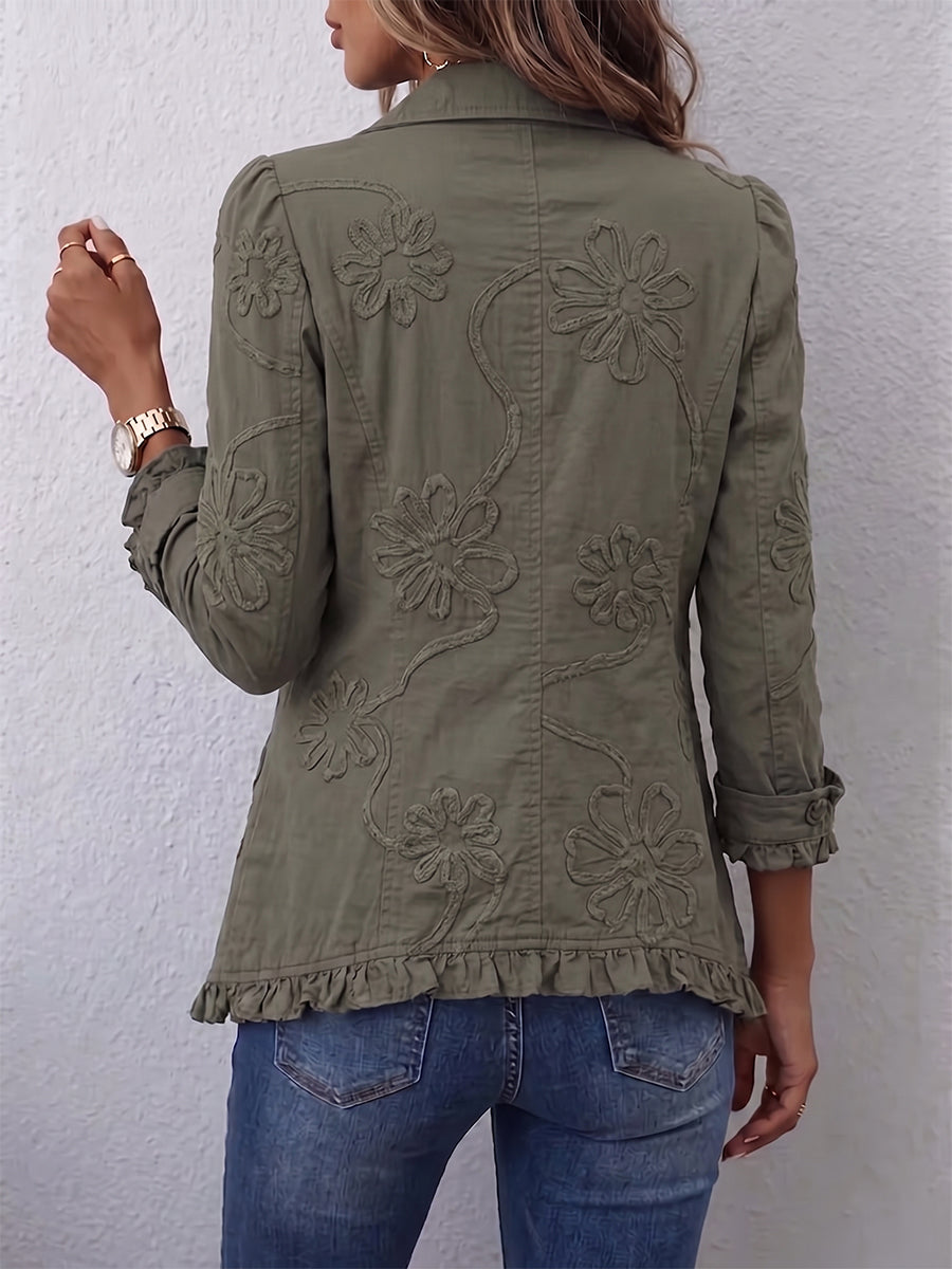 Faustine Boho Floral Embroidered Utility Jacket