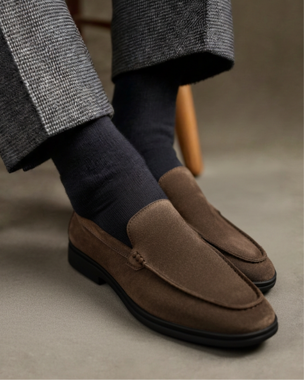 Premium Suede Loafers Black Soles
